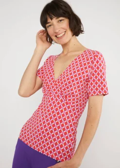 Damen Blutsgeschwister T-Shirts|V-Ausschnitt|T-Shirt Mon Soleil Cache